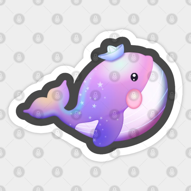 Cute Pink Star Whale Sticker by UltraMelon